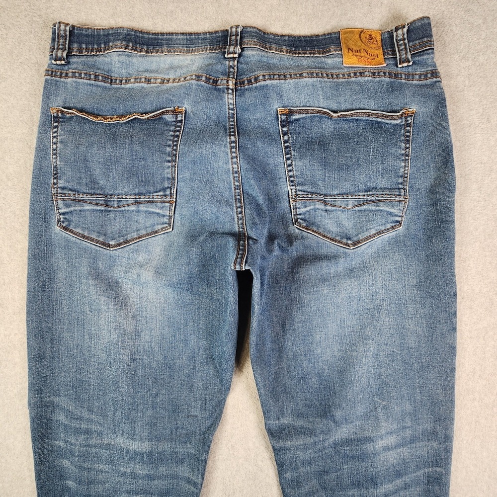 Nat Nast Maverick Jeans Mens‎ Size 39x30 Blue Straight Stretch Denim Tag 40x32